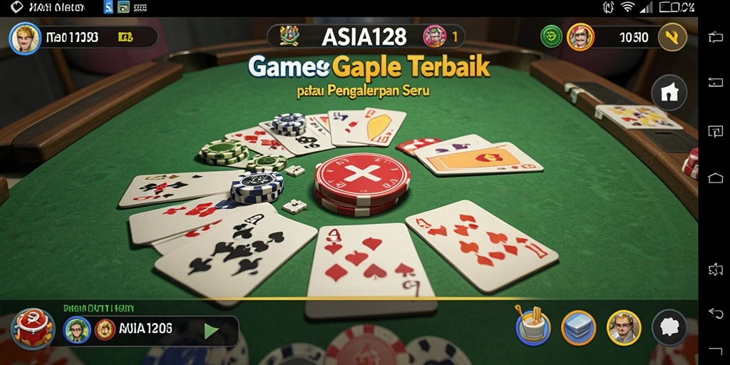 Screenshot gameplay ASIA128 yang menampilkan suasana bermain gaple.