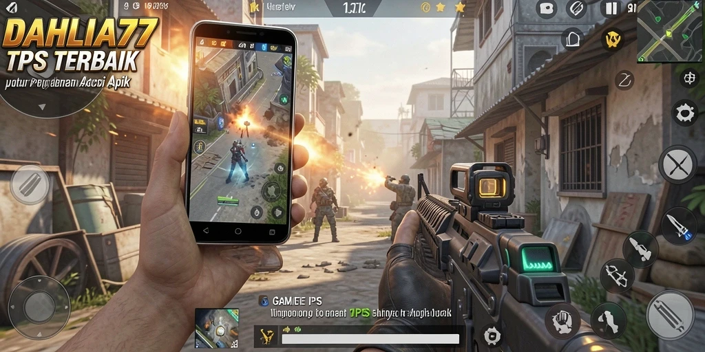 Tampilan gameplay mendebarkan dalam DAHLIA77 dengan aksi TPS yang cepat.