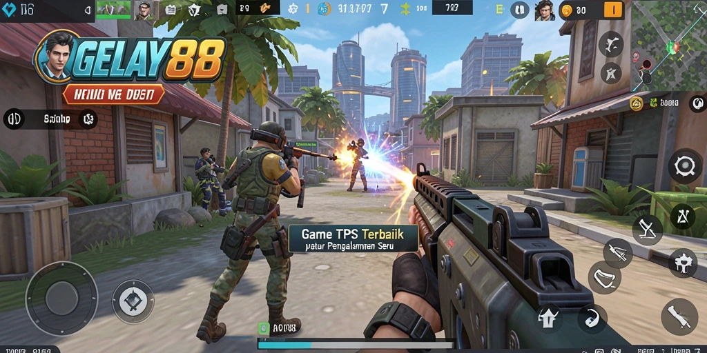Screenshot utama menampilkan aksi mendebarkan dalam game TPS.
