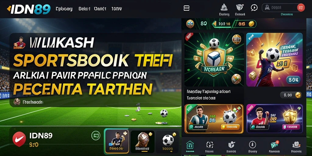Screenshot IDN89 menampilkan tampilan aplikasi Sportsbook yang menarik dan informatif.