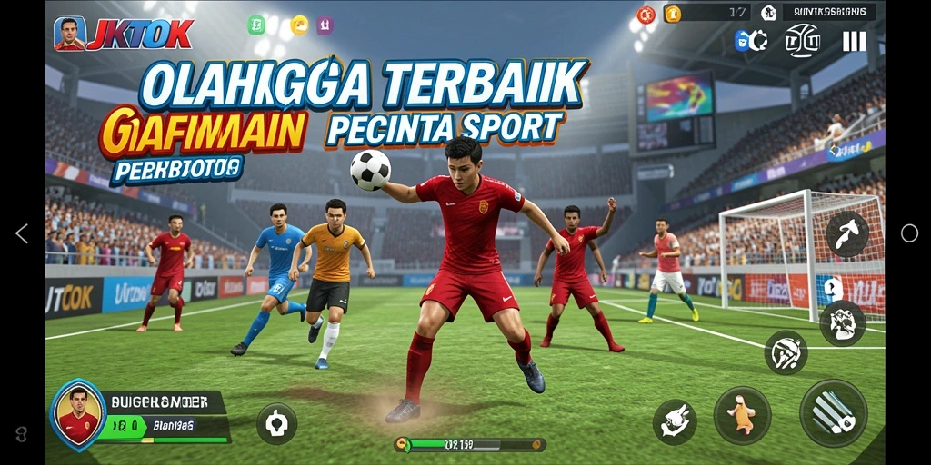 Screenshot JKTOK menampilkan aksi intens dalam permainan olahraga.