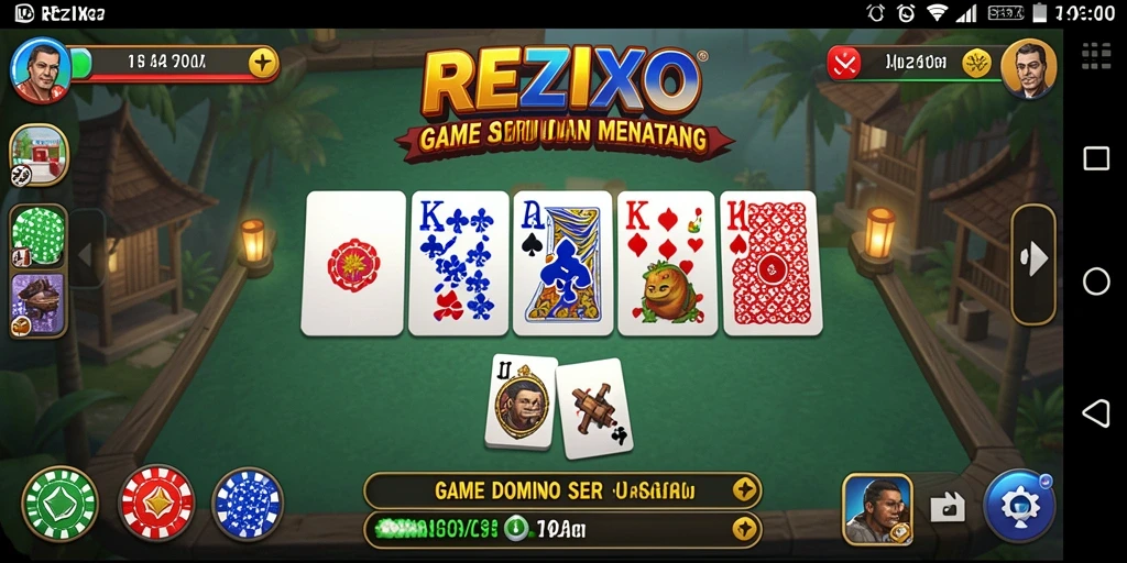 Tampilan gameplay seru Domino di REZIXO.