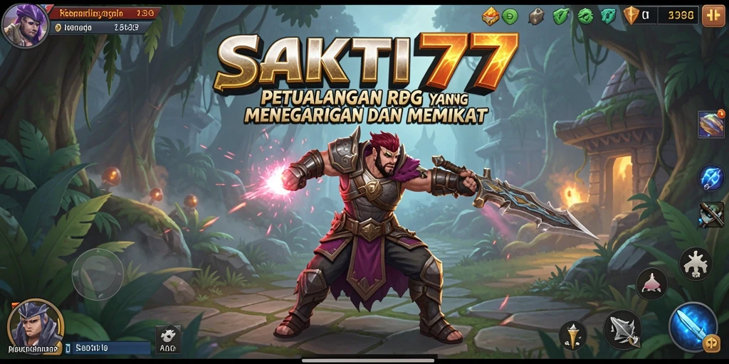 Tampilan gameplay RPG SAKTI77 yang menegangkan dan penuh aksi.