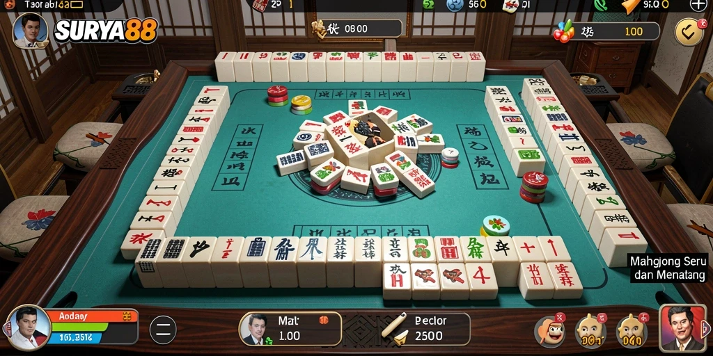 Gameplay seru <strong>SURYA88</strong> yang penuh tantangan Mahjong.