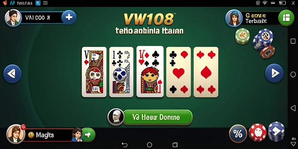 Tampilan utama VW108 dengan gameplay Domino yang seru dan menarik.